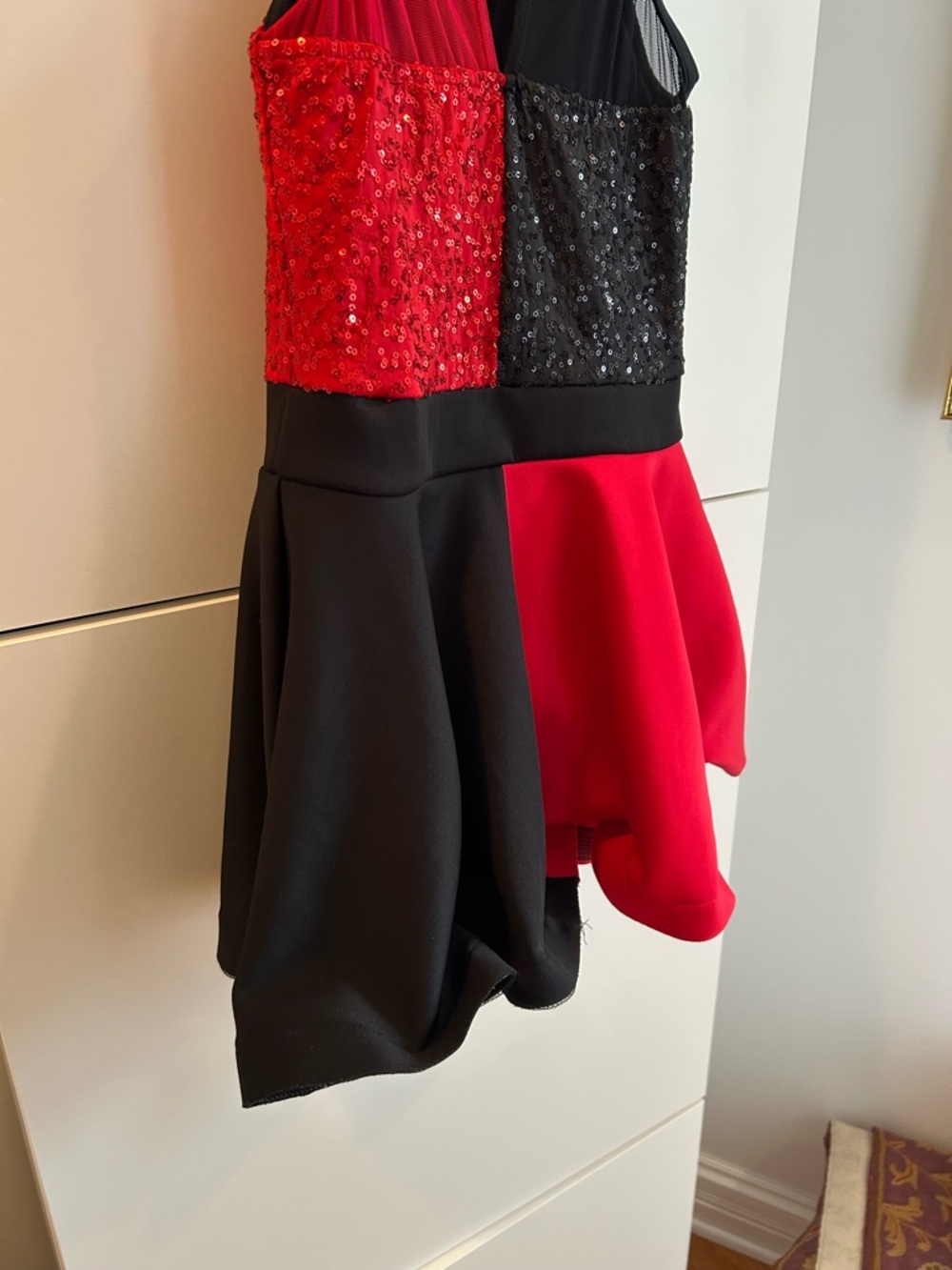 Weissman Red & Black Sequin Panel Dance Costume - MC (10/12) - Picture 13 of 15